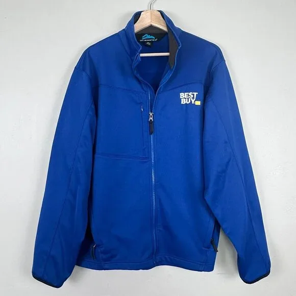 Best Buy Employee Uniform Full Zip Blue Jacket Coat Mens XL Tri-Mountain Fleece - Picture 2 of 13